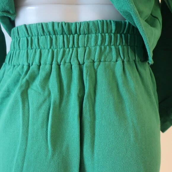 Womens The Westside Green 2-Pc Set Cropped Sweatshirt/M Wide-Leg Pants/S - Picture 13 of 15